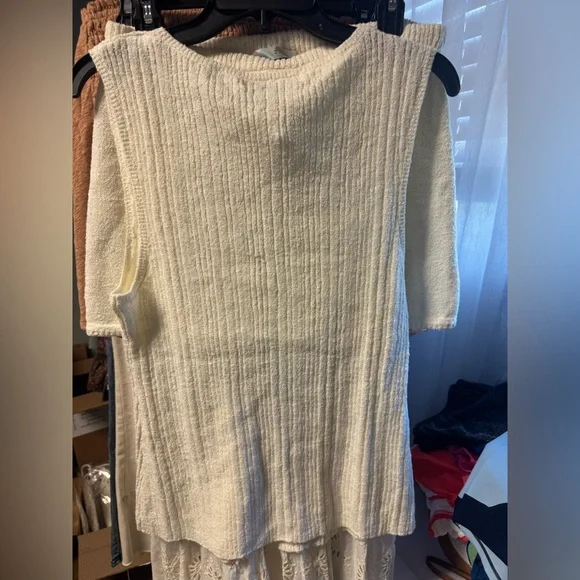 FREE PEOPLE Rhea Sweater Skirt Set - Coconut Milk Size Medium NWOT Retail $78 - Picture 6 of 8